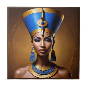 "Queen Nefertiti" Vackert Ancient African Queen Kakelplatta