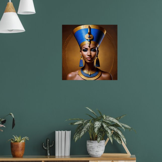 "Queen Nefertiti" Vackert Ancient African Queen Poster (Vardagsrum 1)