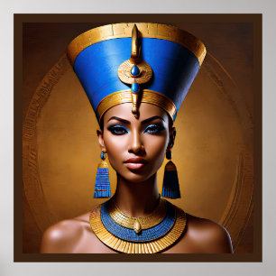 "Queen Nefertiti" Vackert Ancient African Queen Poster