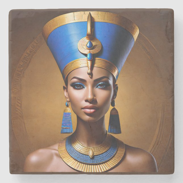 "Queen Nefertiti" Vackert Ancient African Queen Stenunderlägg (Framsidan)