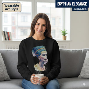 Queen Nefertiti Watercolor T-Shirt - Egyptian Art