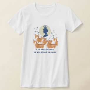 Queen och Corgis Funny T Shirt