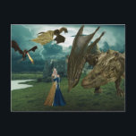 Queen och Dragons Wyvern Fire Breathing Castle Vykort<br><div class="desc">Den här designen kan vara personlig genom att välja det anpassade alternativet för att lägga till text. Kontakta mig på colorflowcreations@gmail.com om du vill ha denna design på en annan produkt. Köp min ursprungliga abstrakt-akrylmålning för försäljning på www.etsy.com/shop/colorflowart. Se fler av mina skapelser eller följ mig på www.facebook.com/colorflowcreations, www.instagram.com/colorflowcreations, www.twitter.com/colorflowart...</div>