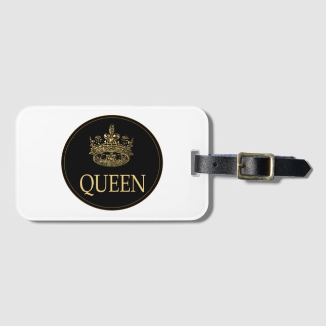 Queen och Krona Emblem Bagagebricka (Framsida horisontal)