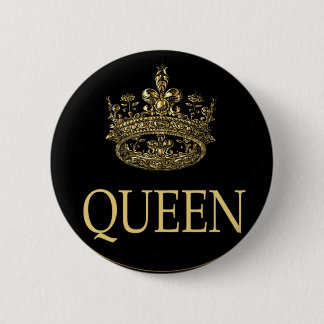 Queen och Krona Emblem Knapp