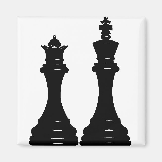 Queen och kung chess delar magnet (Framsidan)