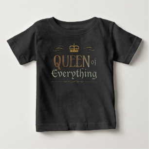 QUEEN of Allt - Guld Royal Krona Lettering T Shirt