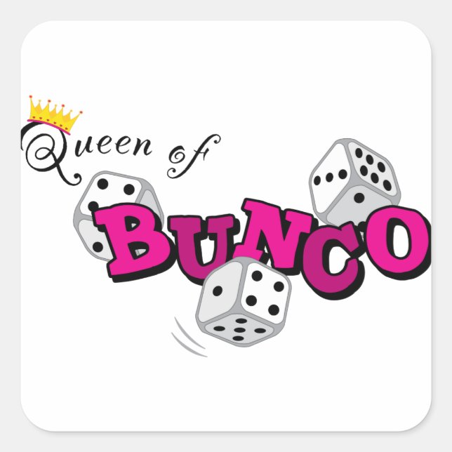 Queen of Bunco Fyrkantigt Klistermärke (Framsida)