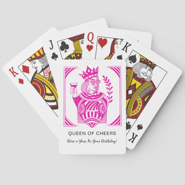 Queen of Cheers Birthday Playing Cards | Raise  Casinokort (Baksidan)