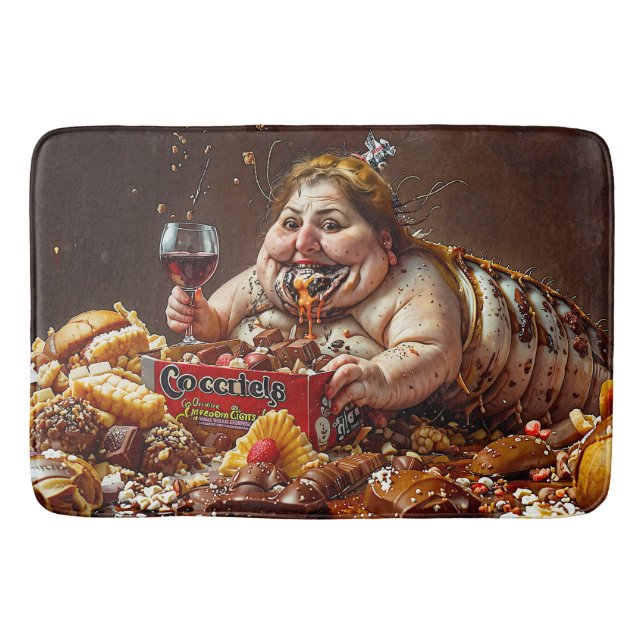 "Queen of Gluttonous Decay" Colorful Porträtt Badrumsmatta (Framsidan)