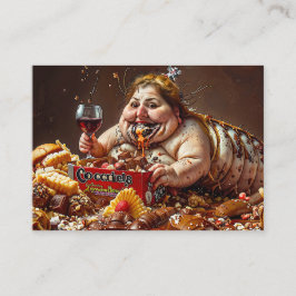 "Queen of Gluttonous Decay" Colorful Porträtt Visitkort