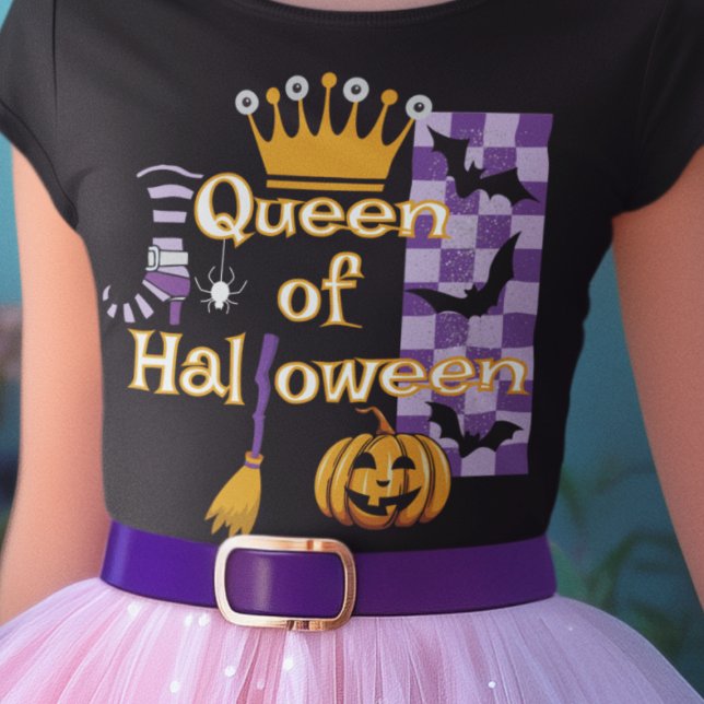 Queen of Halloween T Shirt (This item is for display purposes only to illustrate the design element. )