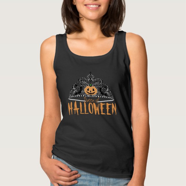 Queen of Halloween-Tank Black Tröja (Framsida)