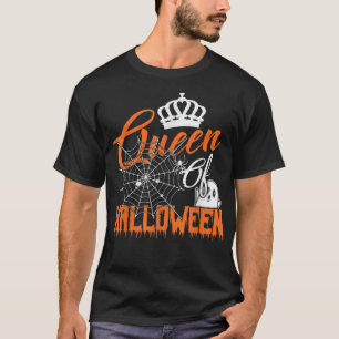 Queen of Halloween Womens Spindelnät Scary Spooky T Shirt