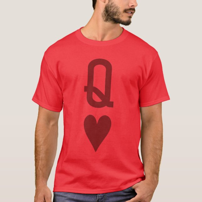 Queen of Hearts and King of Hearts Couples Matchin T Shirt (Framsida)