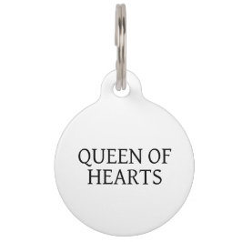 Queen of Hearts Anpassningsbar Black Hund ID Round Djurbricka