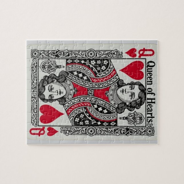 QUEEN OF HEARTS CARD PUSSEL (Horisontell)