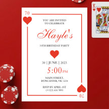 Queen of Hearts Casino spelkort 70-årsdag