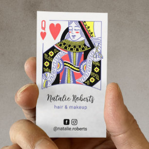 Queen of Hearts Cute Hair Stylist Beauty Salon Visitkort
