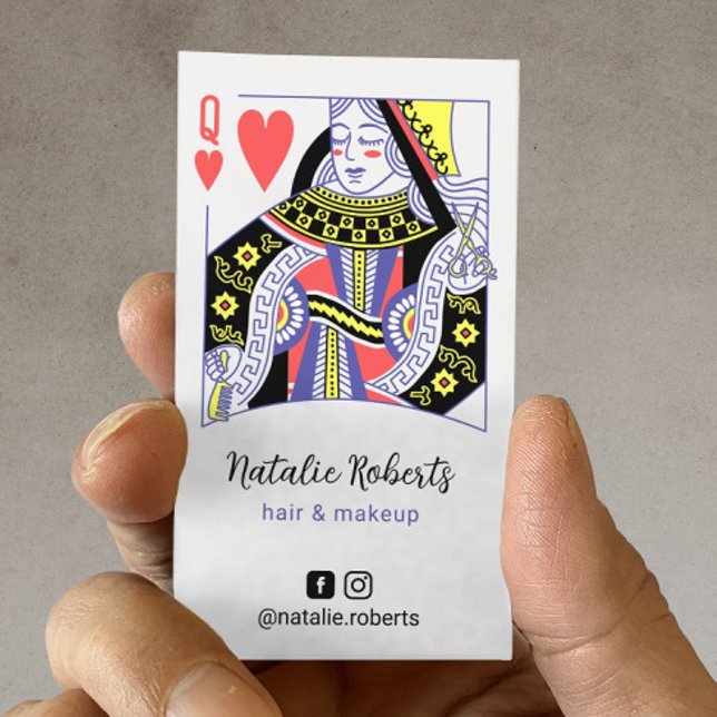 Queen of Hearts Cute Hair Stylist Beauty Salon Visitkort (Skapare uppladdad)