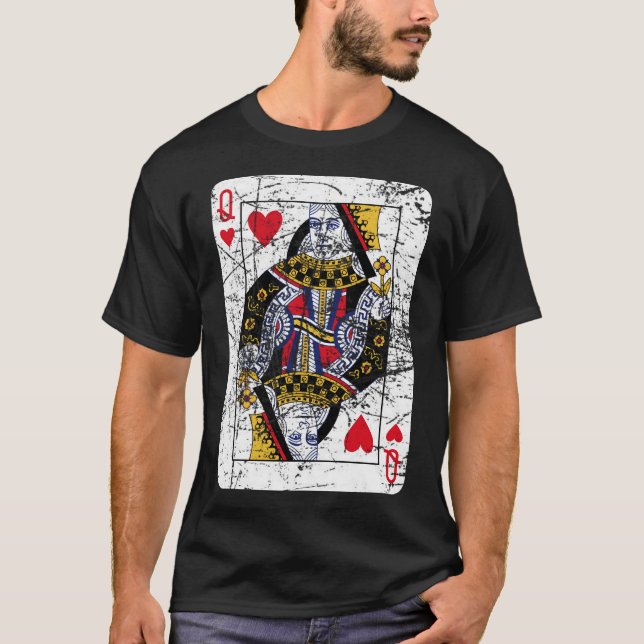 Queen of Hearts Distress T Shirt (Framsida)