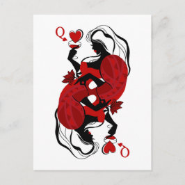 Queen of hearts. Fashion playing card Vykort