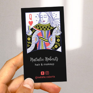 Queen of Hearts Hair Stylist Beauty Salon #3 Visitkort