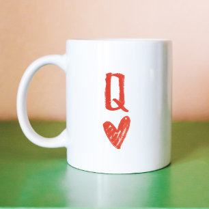 Queen of Hearts Hand-Drawn Kaffemugg