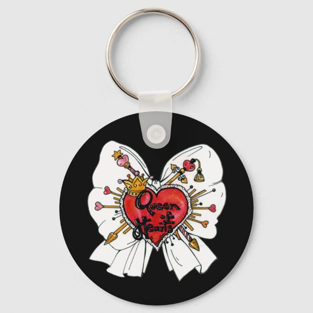 Queen of Hearts Keychain Nyckelring (Framsida)