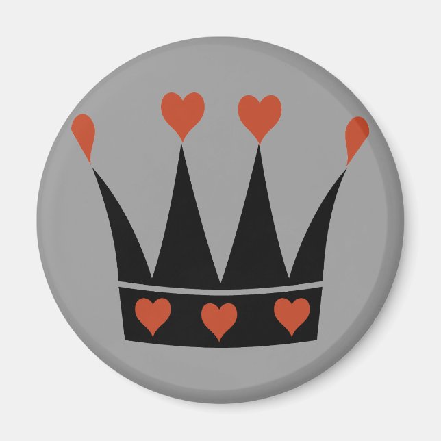 Queen of Hearts Krona Magnet (Framsidan)
