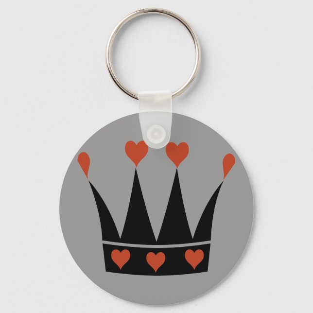 Queen of Hearts Krona Nyckelring (Framsida)