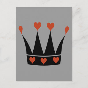 Queen of Hearts Krona Vykort