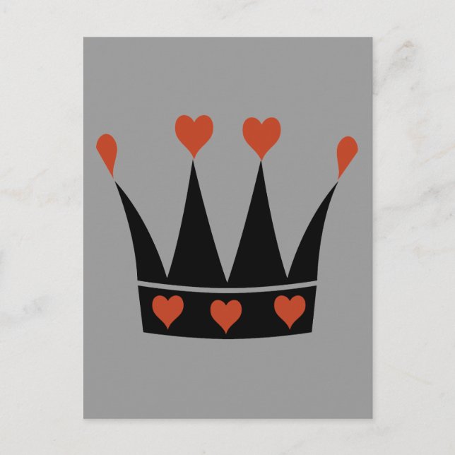 Queen of Hearts Krona Vykort (Framsida)