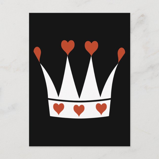 Queen of Hearts Krona Vykort (Framsida)