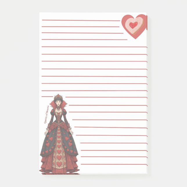Queen of Hearts Lined Post-it Block (Framsida)