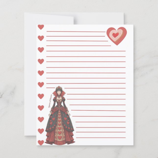Queen of Hearts Lined Sheet with Envelope (Framsida)