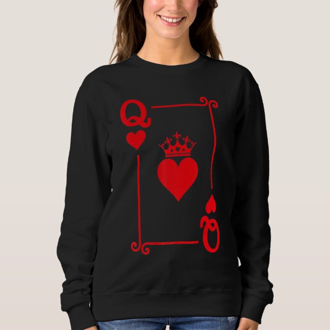 Queen of Hearts Matching Couple Saint Valentine's  T Shirt (Framsida)
