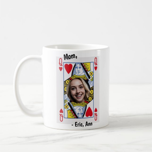 Queen Of Hearts Mom Photo Personalized Coffee Mug Kaffemugg (Vänster)