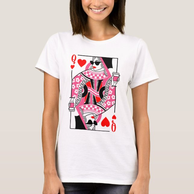 Queen of hearts Playera T Shirt (Framsida)