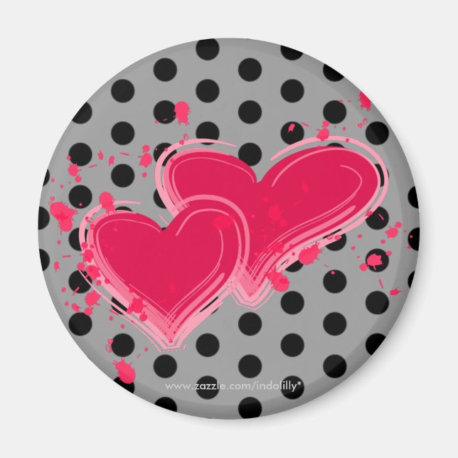 Queen of Hearts Polka Dot Magnet (Framsidan)