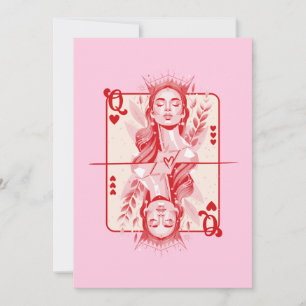 Queen of Hearts Preppy Art Julkort