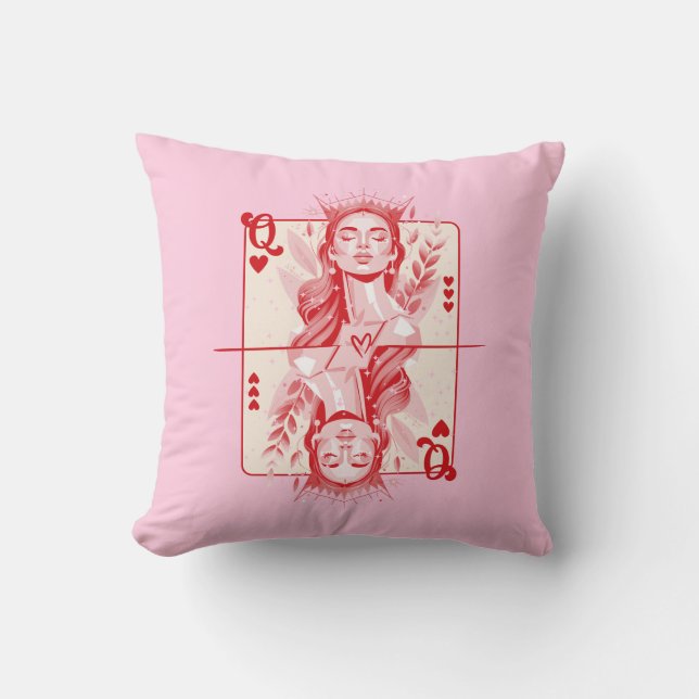 Queen of Hearts Preppy Art Kudde (Framsida)