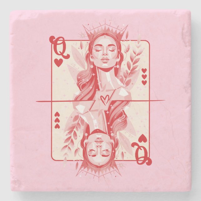 Queen of Hearts Preppy Art Stenunderlägg (Framsidan)