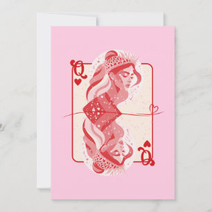 Queen of Hearts Red Preppy Art Julkort