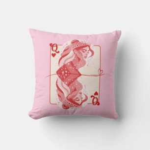 Queen of Hearts Red Preppy Art Kudde