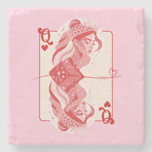 Queen of Hearts Red Preppy Art Stenunderlägg