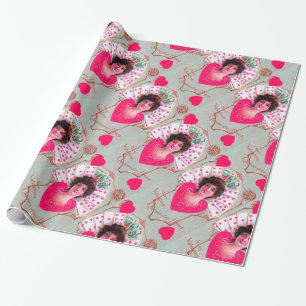 QUEEN OF HEARTS ,Rosa Fuchsia Valentine Day Presentpapper