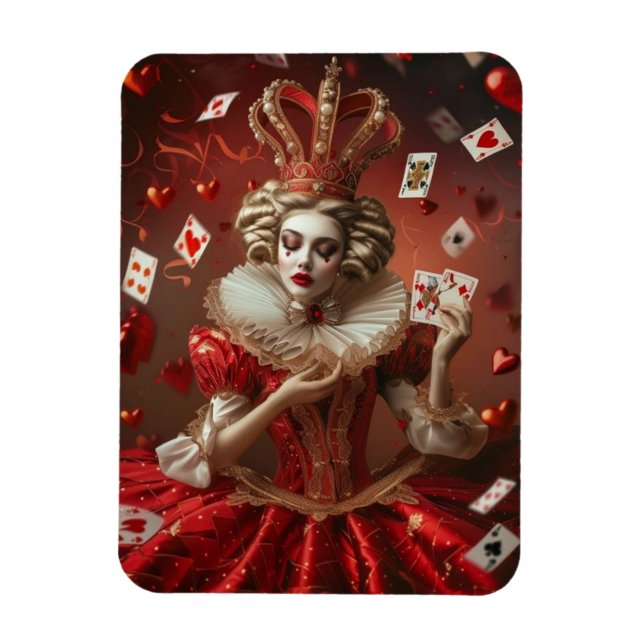 "Queen of Hearts: Royal Elegance Magnet" Magnet (Vertikal)