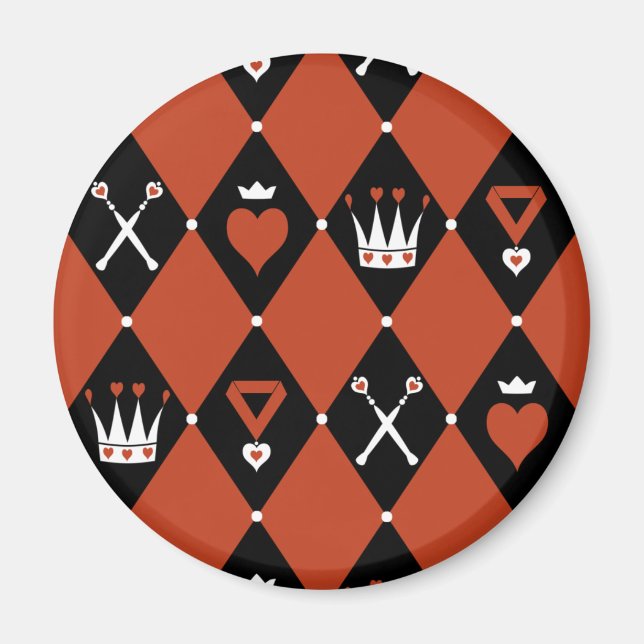 Queen of Hearts Royal Motifs Magnet (Framsidan)