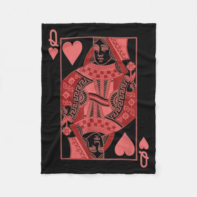 Queen Of Hearts Valentines Day Cool V-day Couple M Fleecefilt (Framsidan)